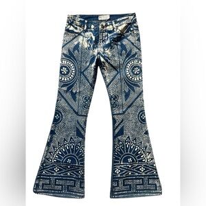 Blue Patterned Women's Jeans